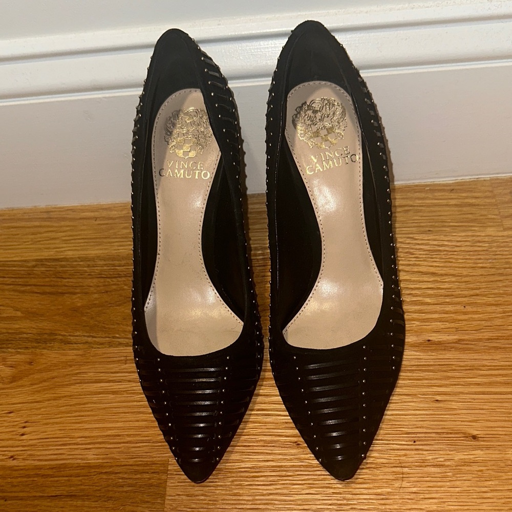 Vince Camuto Black Studded Heels